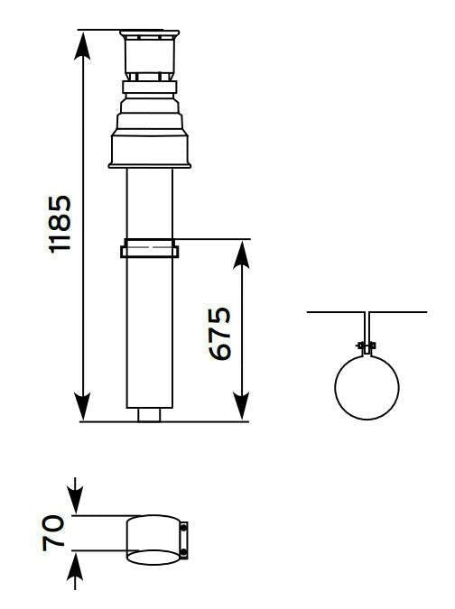 VAILLANT 80/125 ALU függőleges kivezető fekete (303600)