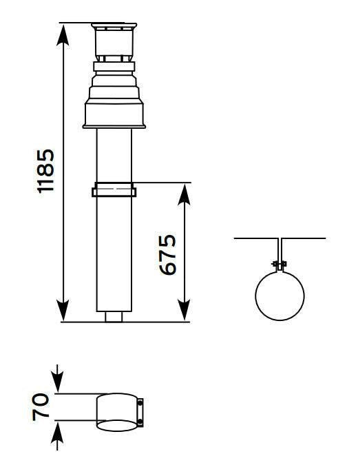 VAILLANT 80/125 ALU függőleges kivezető fekete (303600)
