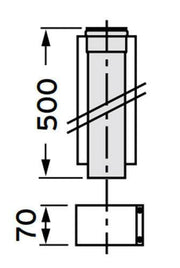 VAILLANT 80/125 ALU hosszabbító cső 50 cm (303602)