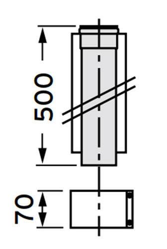 VAILLANT 80/125 ALU hosszabbító cső 50 cm (303602)