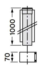 VAILLANT 80/125 ALU hosszabbító cső 1 fm (303603)