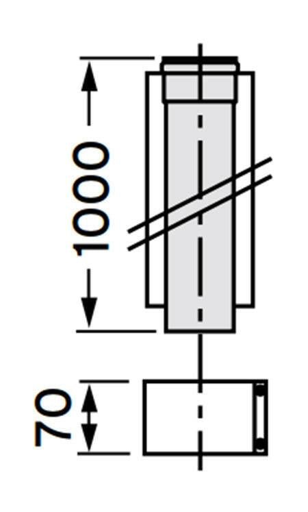 VAILLANT 80/125 ALU hosszabbító cső 1 fm (303603)