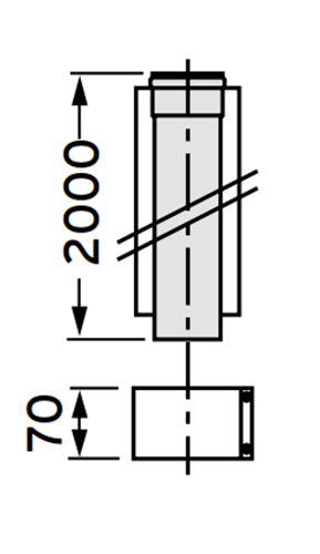 VAILLANT 80/125 ALU hosszabb.cső 2fm-0