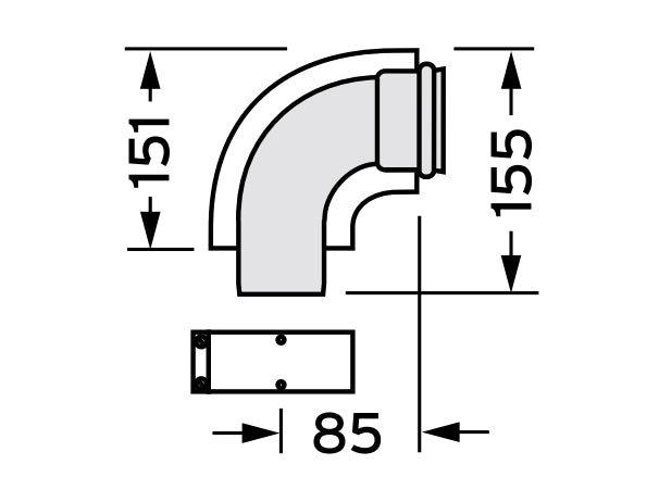 VAILLANT 60/100 ALU könyök 90°-0