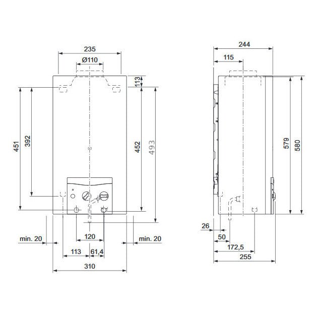 Vaillant atmoMAG mini 114/1 I gázüzemű átfolyós, elemes vízmelegítő, 18kW (0010022600)