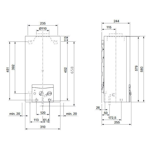 Vaillant atmoMAG 144/1 I gázüzemű átfolyós elemes vízmelegítő 23kW (0010022605)