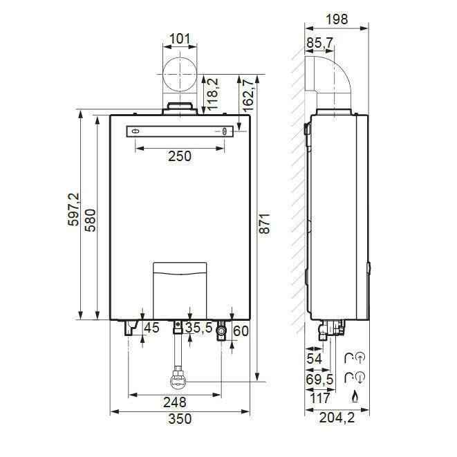 Vaillant turboMAG plus 155/1 - 5 RT átfolyó rendszerű zárt égésterű vízmelegítő (0010023391)
