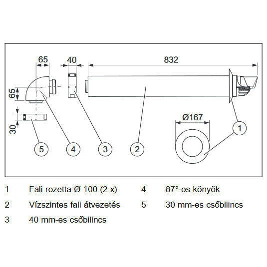 VAILLANT 60/100PP vízszintes átvezető szett (0020219517)