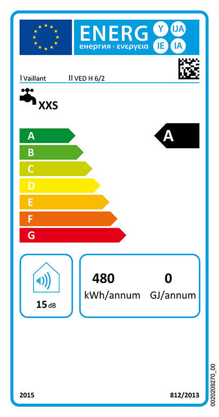 VAILLANT Vízmelegítő miniVED H6/2 zárt rendszerű ÚJ! (0010044422)-1