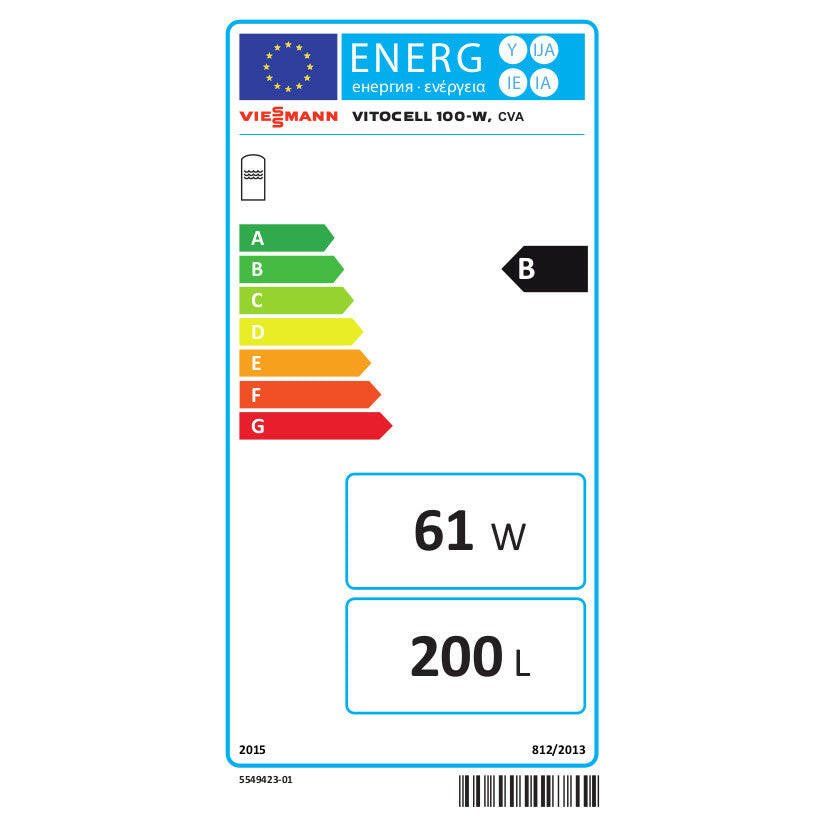 Viessmann Vitocell 100 - W CVA tároló 200l fehér, B kategória ( Z002359 )