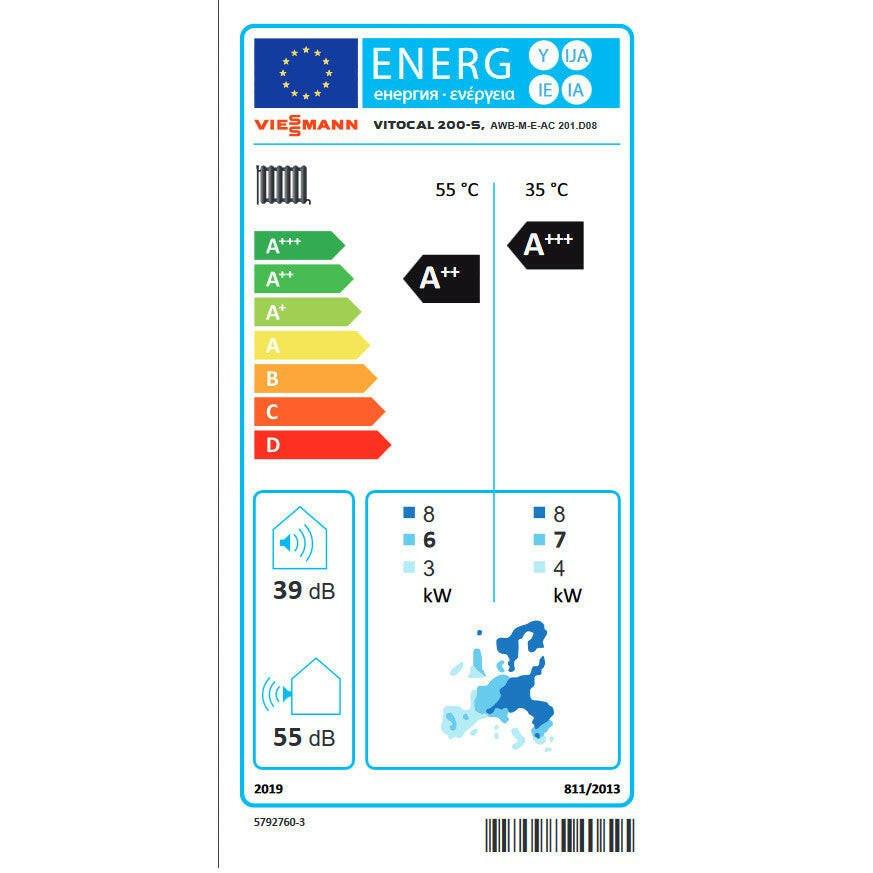 Viessmann Vitocal 200 - S AWB - M - E - AC 201.D08 split hőszivattyú, 1 fázis, R410a (Z015221)