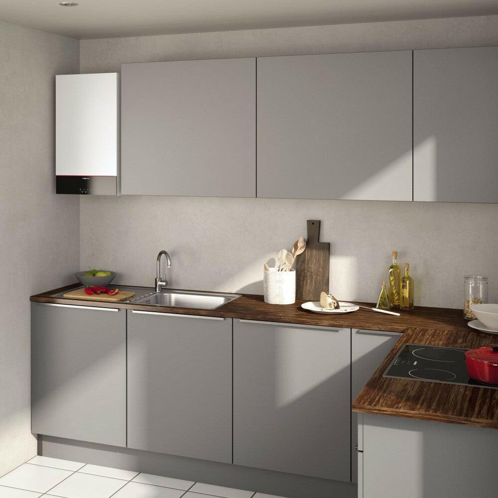 Viessmann Vitodens 100 - W 32kW kombi kazán, egyedi égéstermékelvezetéshez (Z020632)
