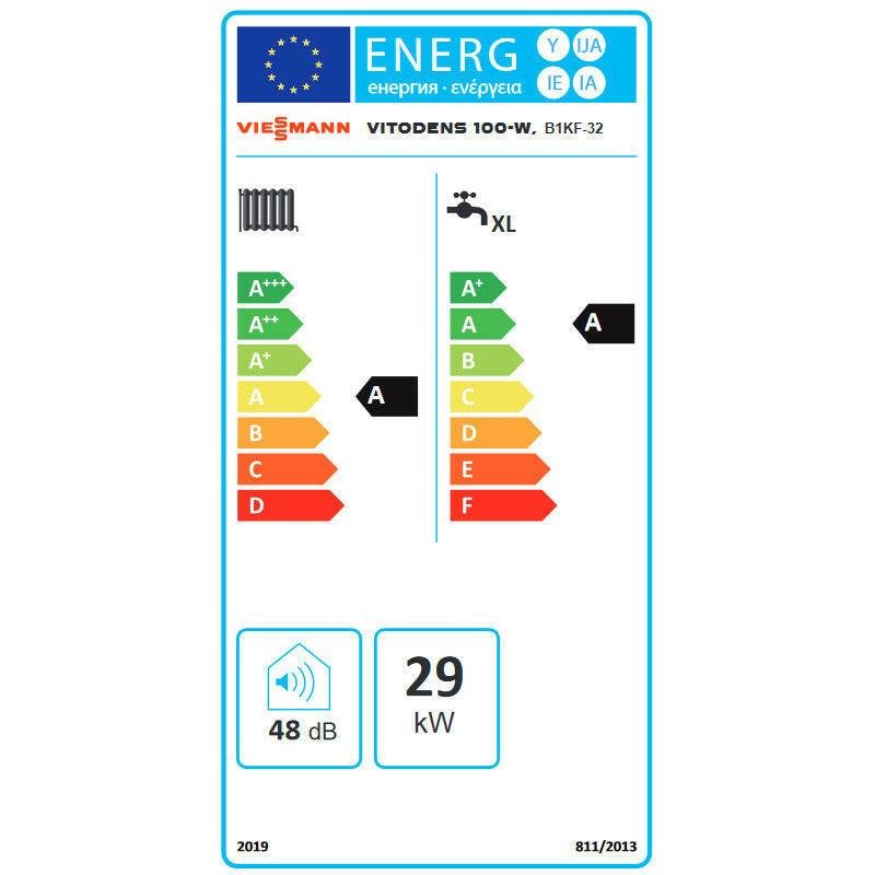 Viessmann Vitodens 100 - W 32kW kombi kazán, egyedi égéstermékelvezetéshez (Z020632)