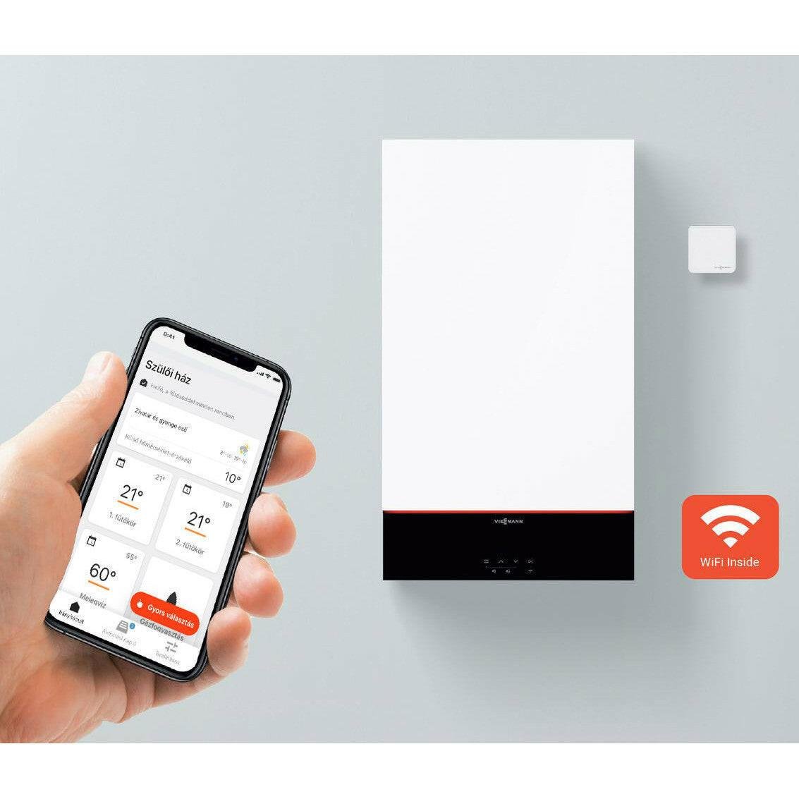 Viessmann Vitodens 111 - W 25kW tárolós gázkazán, egyedi égéstermékelvezetéshez (Z020637)
