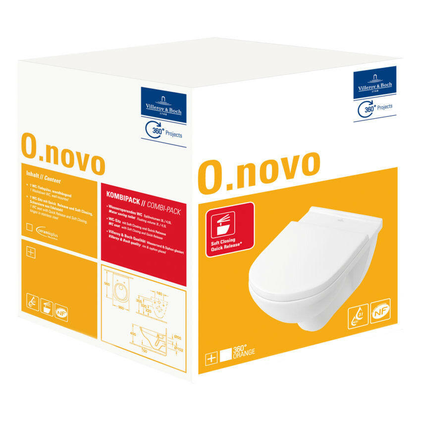 Villeroy&Boch O.novo Combi-Pack fali WC + ülőke-0