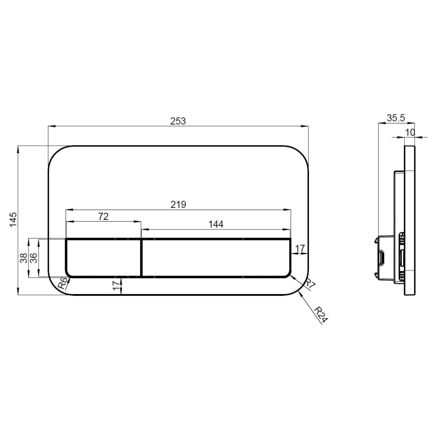 Villeroy&Boch ViConnect nyomólap 200S, Dual flush, króm (92249061)