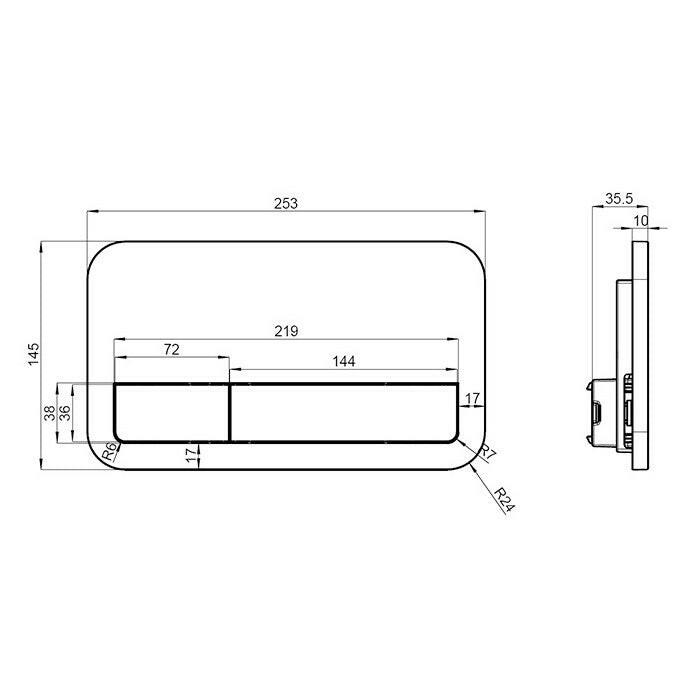 Villeroy&Boch ViConnect nyomólap 200S, Dual flush, fehér-4