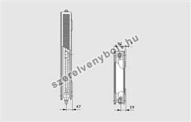Vogel&Noot Vonoplan T6 21PM - S 600x400 síklapú középcsatlakozású radiátor