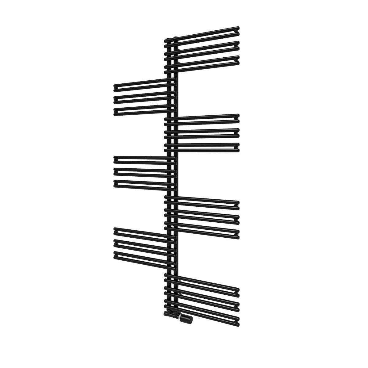 Vogel&Noot Figuresse Twist 910x1674 matt mélyfekete törölközőszárítós radiátor (FLSA016709000N0S0029)