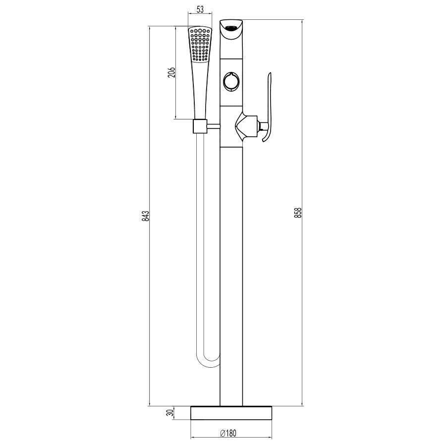 Wellis Rundo Solo szabadonálló csaptelep, 18x88x30 cm (ACS0188)
