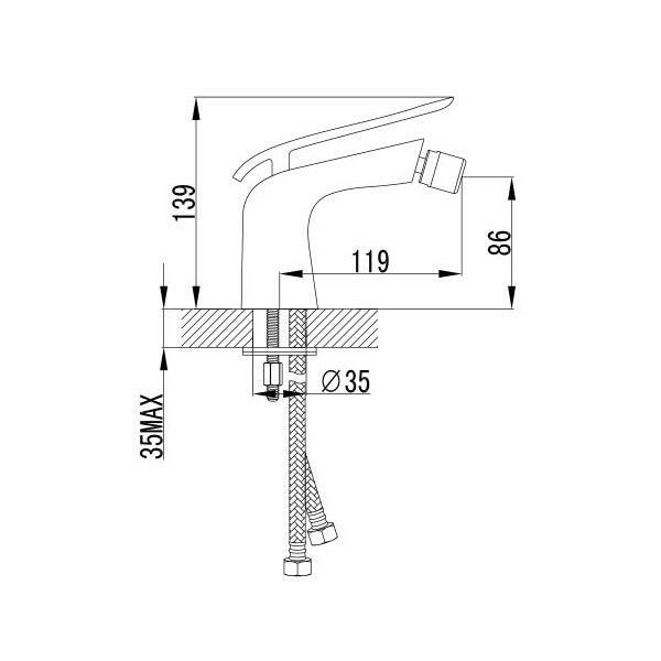 Wellis Rundo bidé csaptelep (6x15x15)-1