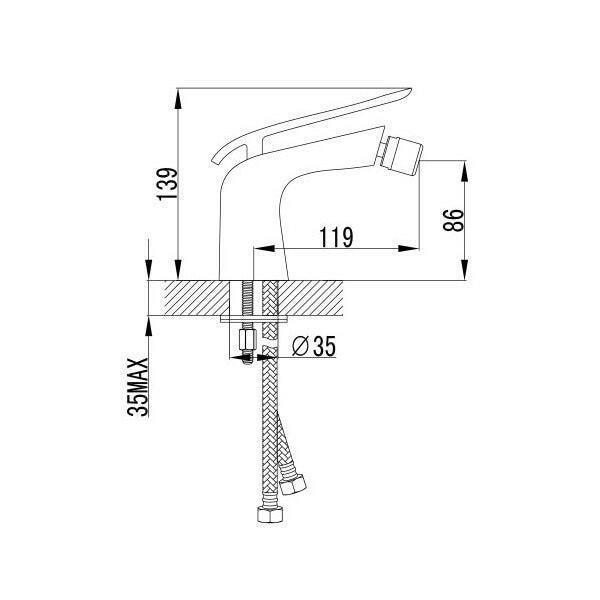Wellis Rundo bidé csaptelep, 6x15x15 cm (ACS0195)