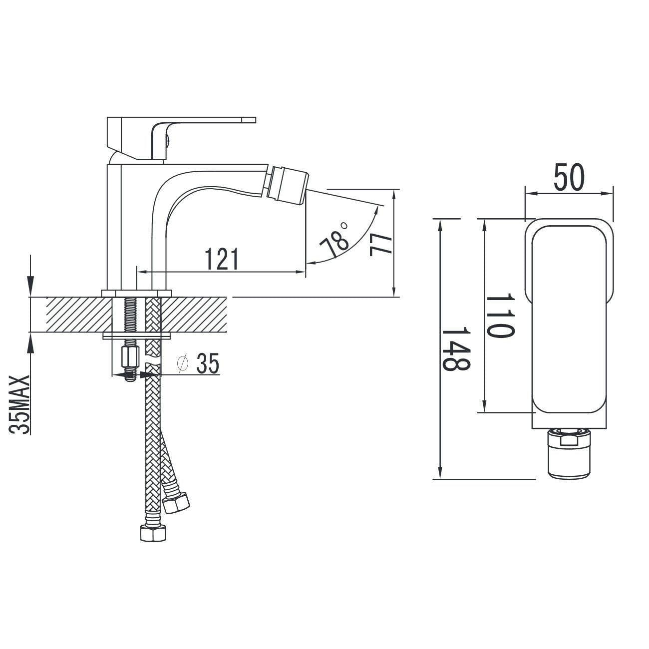 Wellis Cosmo bidé csaptelep, 12,9 cm (ACS0203)