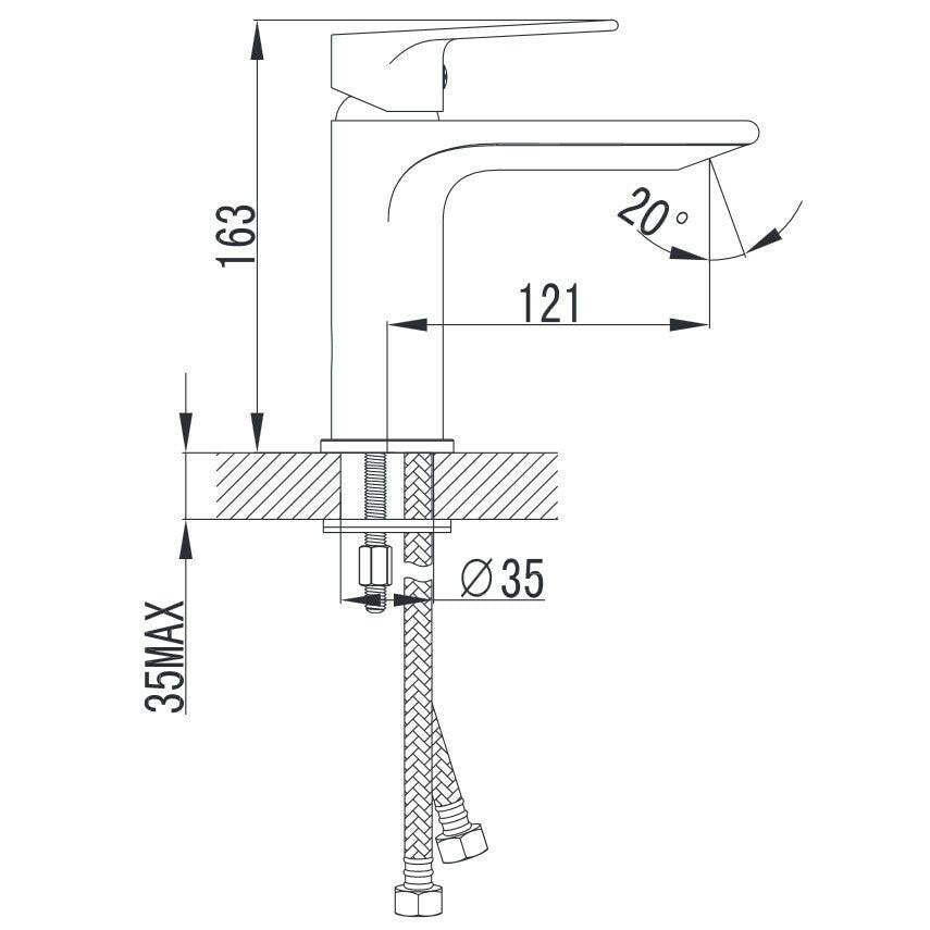 Wellis Asti mosdó csaptelep, 16,3 cm ( ACS0207 )