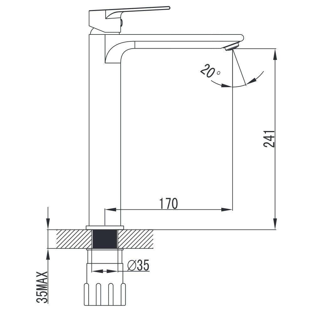 Wellis Asti mosdó magas csaptelep, 29,7 cm (ACS0208)