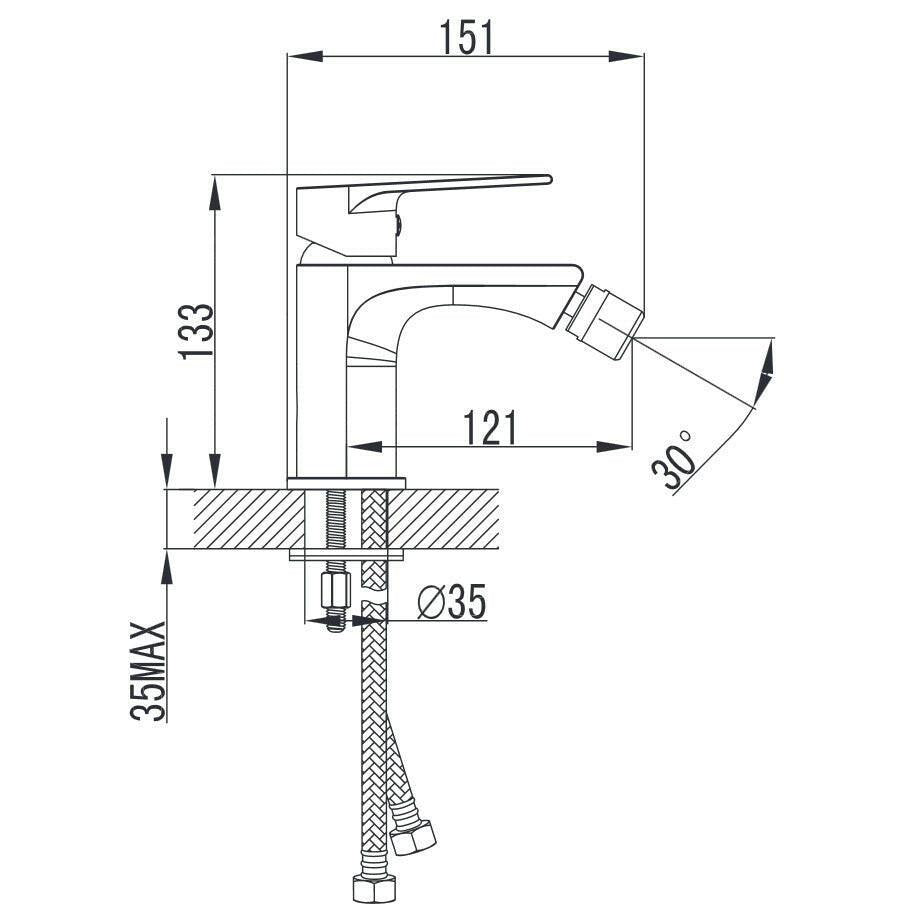 Wellis Asti bidé csaptelep, 13,3x15,1x12,1 cm (ACS0209)