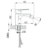 Wellis Asti bidé csaptelep (13,3x15,1x12,1)-1