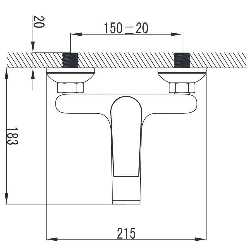 Wellis Asti kád csaptelep, 21,5x18,3x16,6 cm (ACS0210)