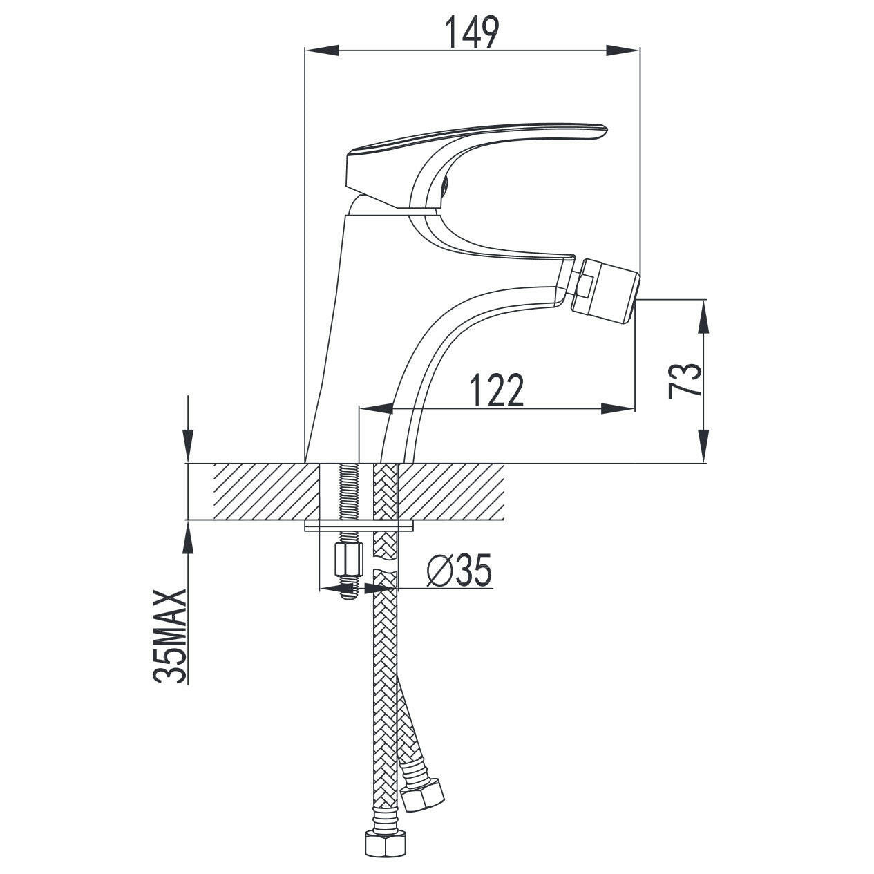 Wellis Bellini bidé csaptelep (15,1x4,8)-1