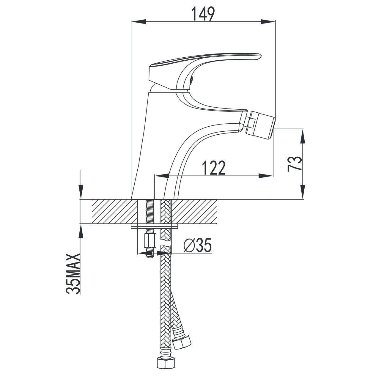 Wellis Bellini bidé csaptelep, 15,1x4,8 cm (ACS0213)