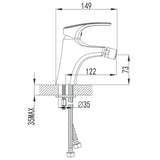 Wellis Bellini bidé csaptelep (15,1x4,8)-1