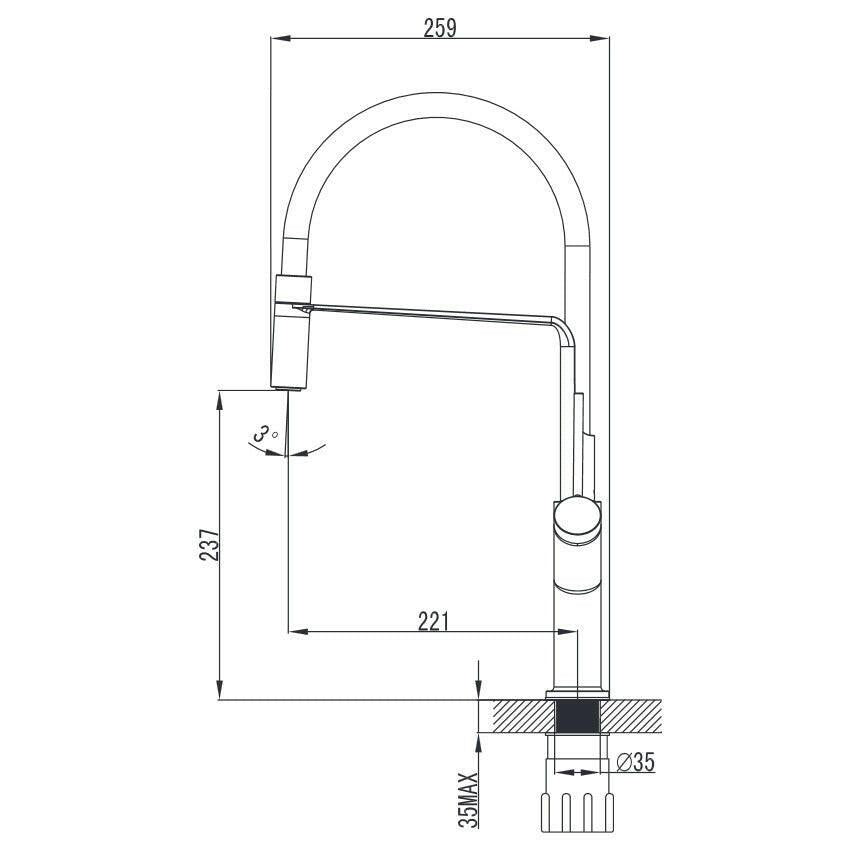 Wellis Fizz mosogató csaptelep, 10x47x25 cm (ACS0216)