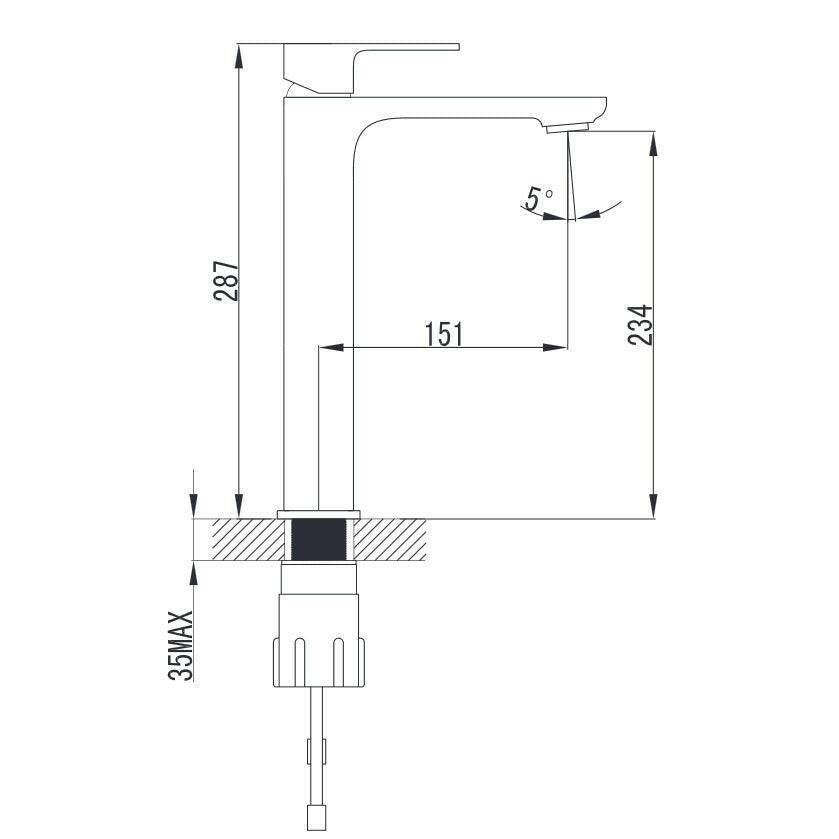 Wellis Cosmo magas mosdó csaptelep (ACS0260)