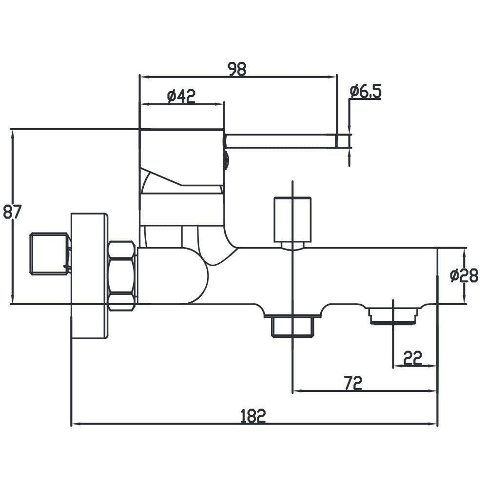 Wellis Comino kád csaptelep, 21,2x18,2x10,2 cm (ACS0266)