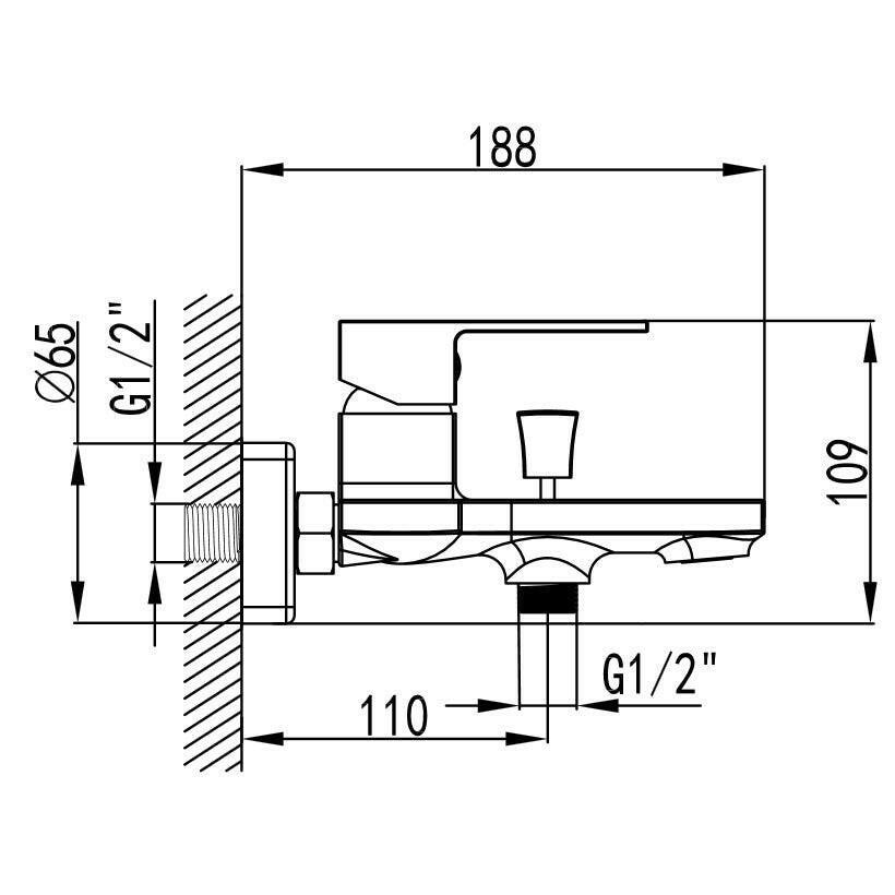 Wellis Mamba kád csaptelep, 21,5x18,8x10,9 cm (ACS0272)