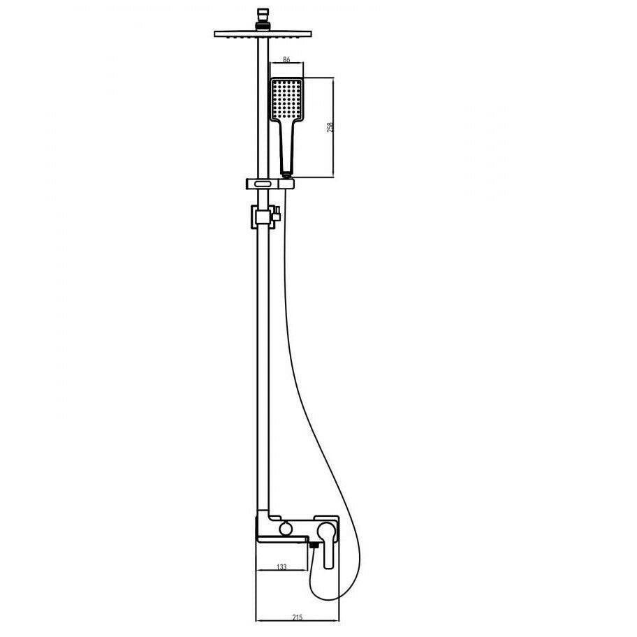 Wellis Mamba zuhanyrendszer, matt fekete ( ACS0304 )