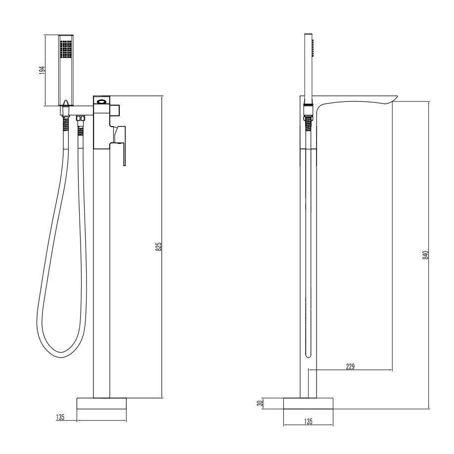 Wellis Mamba Chrome szabadonálló kád csaptelep (ACS0321)
