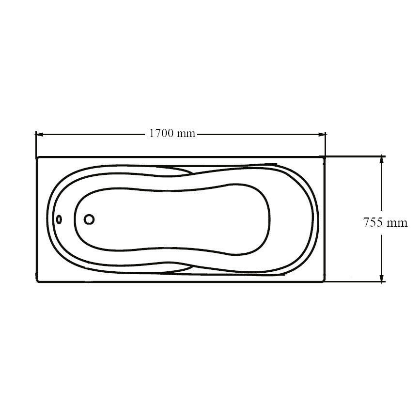 Wellis Malawi egyenes kádtest 170, lábbal (170x75x60)-1