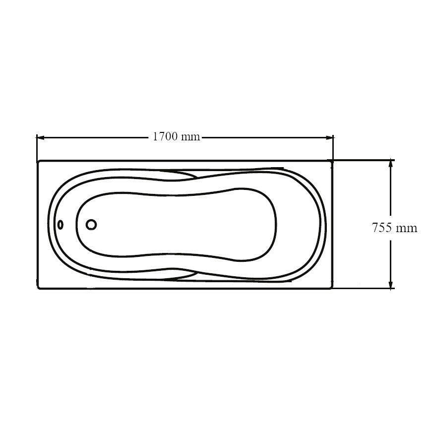 Wellis Malawi egyenes kádtest 170, lábbal, 170x75x60 cm (AK00493)