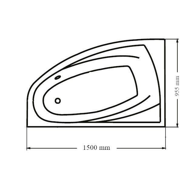 Wellis Matana balos aszim. kádtest 150, lábbal (150x95x60)-1