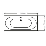 Wellis Ontario egyenes kádtest 180, lábbal (180x80x56,5)-1