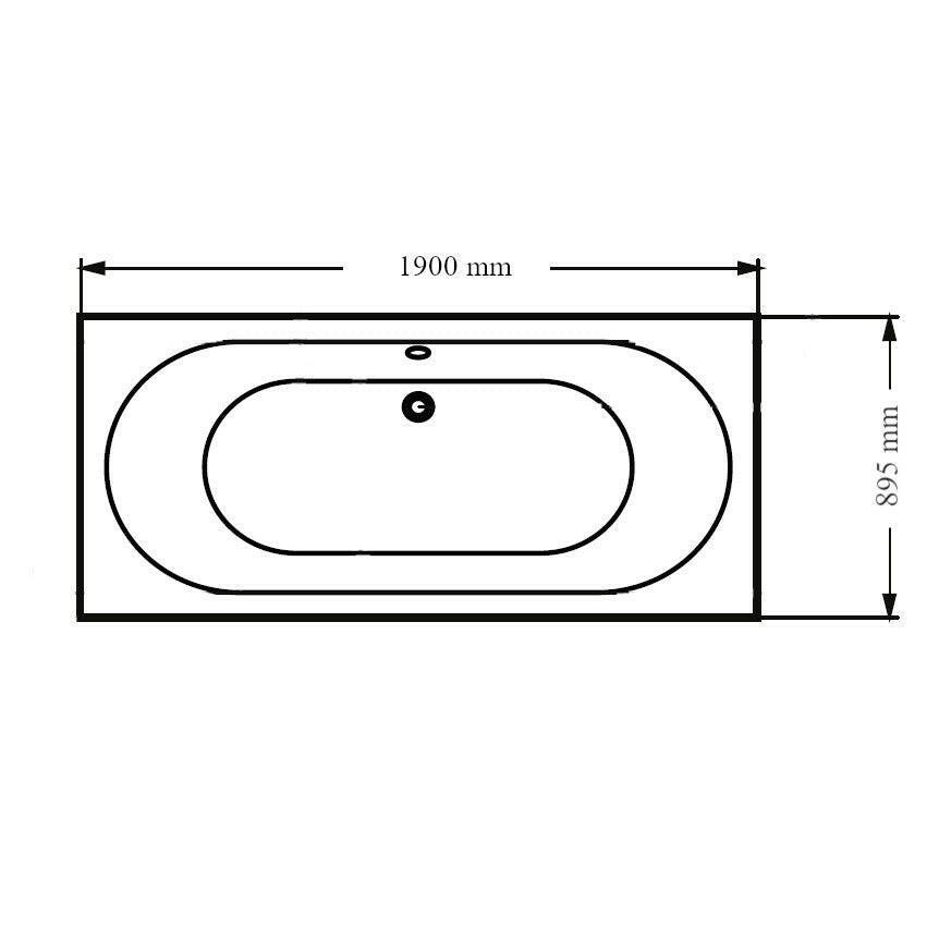 Wellis Ontario egyenes kádtest 190, lábbal, 190x90x56,5 cm (AK00517)