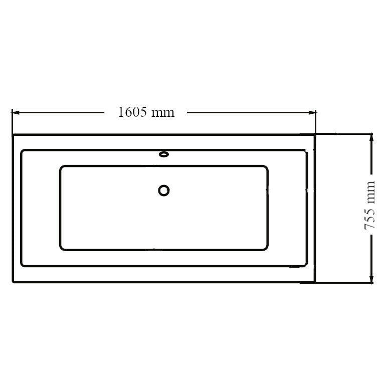 Wellis Tengiz egyenes kádtest 160, lábbal (160x75x60)-1