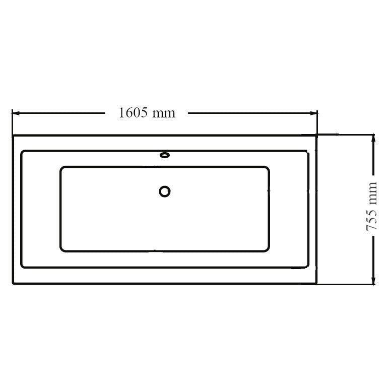 Wellis Tengiz egyenes kádtest 160, lábbal, 160x75x60 cm (AK00523)