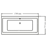 Wellis Tengiz egyenes kádtest 170, lábbal (170x75x60)-1