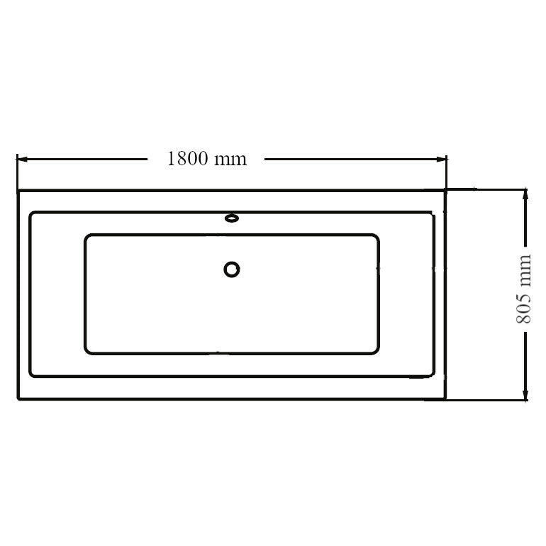 Wellis Tengiz egyenes kádtest 180, lábbal (180x80x60)-1